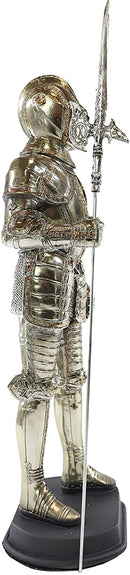 Large Fine Medieval Knight Suit of Armor Statue Halbedier Pikeman Sentry 13"H