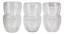 Heat Thermal Resistant Double Wall Glass Sake or Tea Cup Set of 6 Shot Cups 3oz
