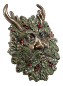 Ebros Horned God Winter Season Greenman Pan Wall Plaque 7"L Vegetative Deity