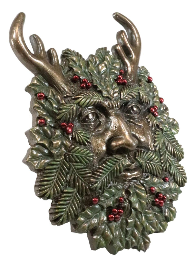 Ebros Horned God Winter Season Greenman Pan Wall Plaque 7"L Vegetative Deity