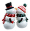 Mr & Mrs Snowman Christmas Couple Magnetic Ceramic Salt Pepper Shakers Set