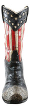 Rustic Western American Flag Old Faithful Patriotic Cowboy Boot Floral Vase