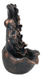 Buddha Monk On Lotus Crescent Moon Smoke Waterfall Backflow Cone Incense Burner