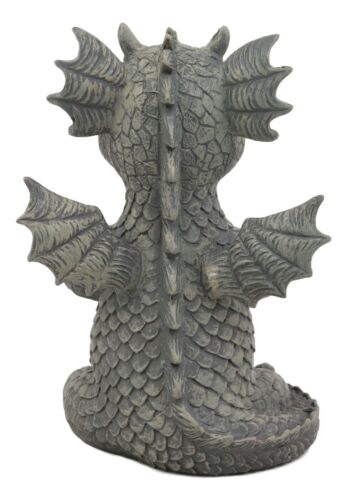 Zen Meditating Yoga Namaste Dragon Statue Faux Stone Resin 5"Tall Fantasy Decor