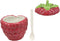 Ebros 6"Diameter Red Raspberry Jam Condiments Container Jar With Lid & Spoon
