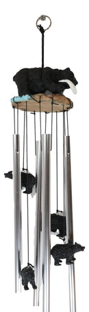 American Black Bear River Fishing Resonant Relaxing Wind Chime Garden Patio