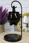 Wicca Witchcraft Hanging Ceramic Black Cauldron Essential Oil Burner Warmer