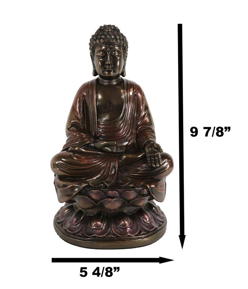 Ebros Eastern Enlightenment Buddha Sakayamuni Meditating on Lotus Seat 10"H