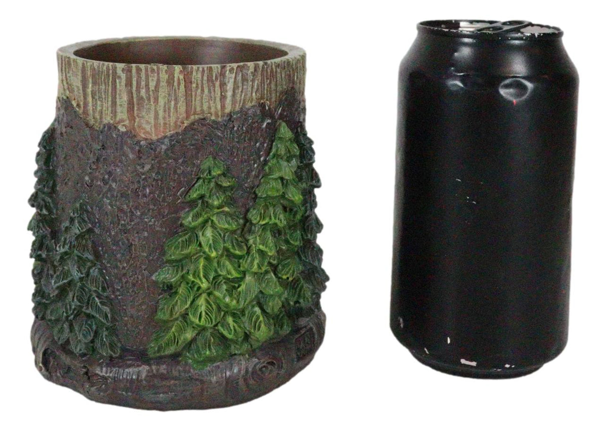 Rustic Western Buck Stag Deer By Green Forest Trees Stationery Pen Brush Holder