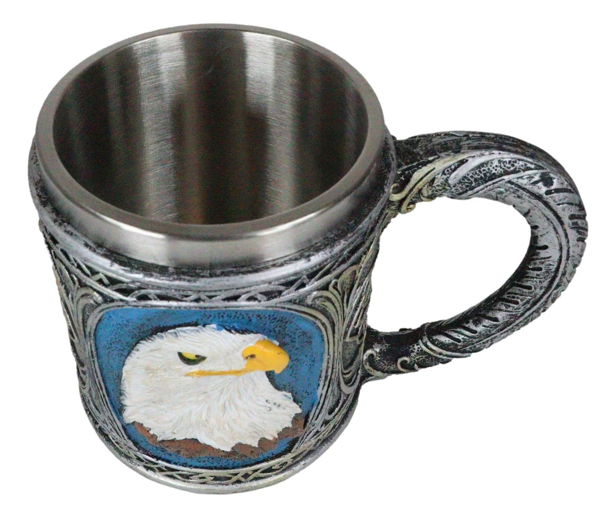 Patriotic Surveyor Majestic Bald Eagle Head Coffee Mug With Celtic Knotwork