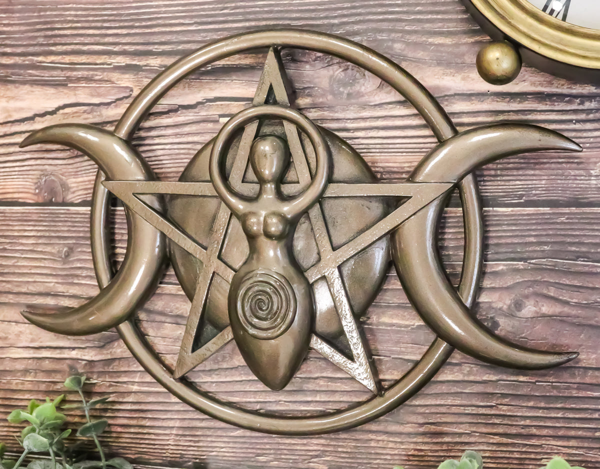 Neopagan Spiral Goddess Wall Decor Lunar Triple Goddess Wicca Plaque Figurine