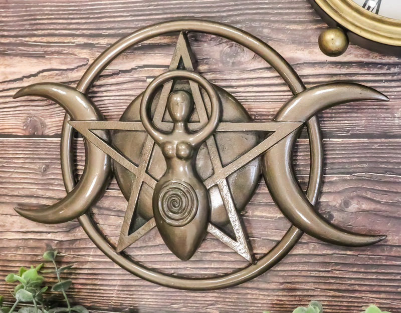 Neopagan Spiral Goddess Wall Decor Lunar Triple Goddess Wicca Plaque Figurine