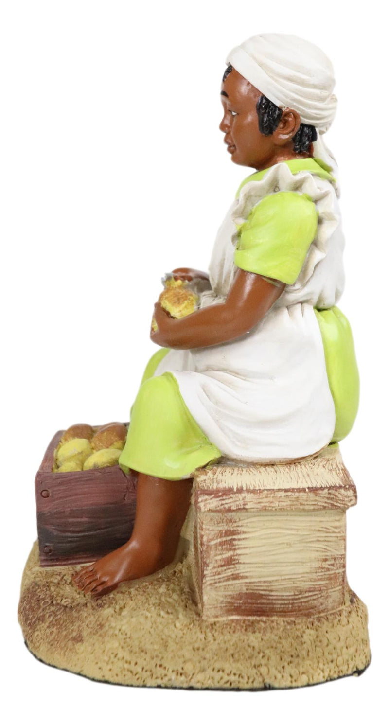 Ebros Vintage Black Americana History African American Girl Peeling Potato Statue 5"H
