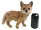 Ebros Realistic Faux Driftwood Finish Snooping Baby Fox Cub Resin Statue 10.5" L