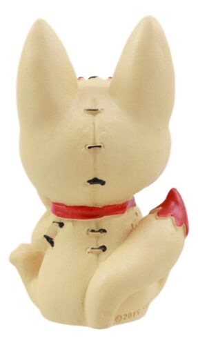 Ebros Japanese Beckoning Fox Maneki Kitsune Furry Bones Figurine 3" Tall Furrybones Skeleton Collectible Statue - Ebros Gift