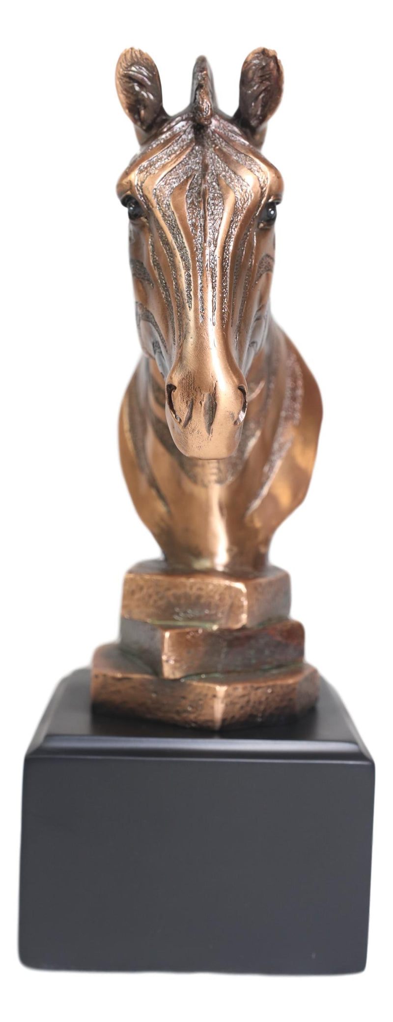 Ebros Madagascar Safari Zebra Horse Bust Statue In Bronze Electroplated Finish