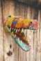 Crocodile Alligator Hand Crafted Paper Mache In Sari Fabric Wall Head Decor