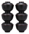 Made In Japan Traditional Black Red Lacquer Plastic Bowls With Lid Set Pack of 6