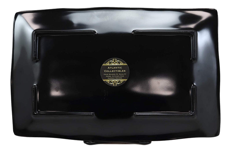 Large Red Black Melamine Serving Platter Plate or Dish For Sushi Kebab Set of 6