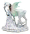 Ebros Aurora Borealis Winter Fairy with Sacred White Horse Statue 10" Long by Nene Thomas Decorative Mythical Fantasy Figurine Collectible
