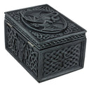 Ebros Celtic Knotwork Moon Dragon Voyage Decorative Jewelry Trinket Box Figurine 5"L