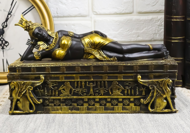 Ebros 8" Long Ancient Egyptian Queen Cleopatra in Repose Decorative Jewelry Box