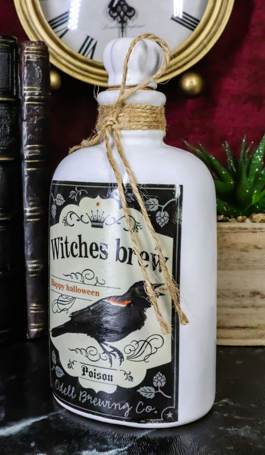 Ebros 5.5"H Ceramic Mad Doctor Small Container w/ Cork Lid (Witches Brew Raven) - Ebros Gift