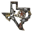 Rustic Western Lone Star Texas State Map Triple Cowboy Revolver Guns Wall Decor