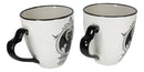 Set Of 2 Wicca Witching Hour Angel Saint Or Sinner Devil Cats Porcelain Mugs