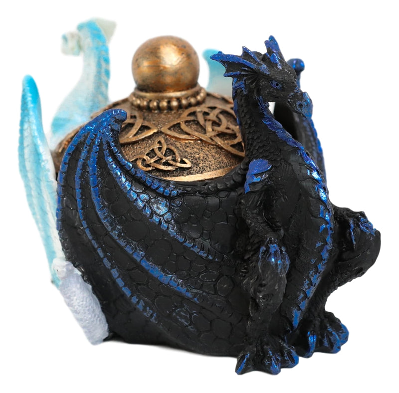 Ebros Gift Night And Day Contrasting Dual Dragons Decorative Trinket Jewelry Box