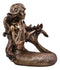 Ebros Nautical Coastal Beach Mermaid Wine Holder Figurine in Bronze Finish Resin