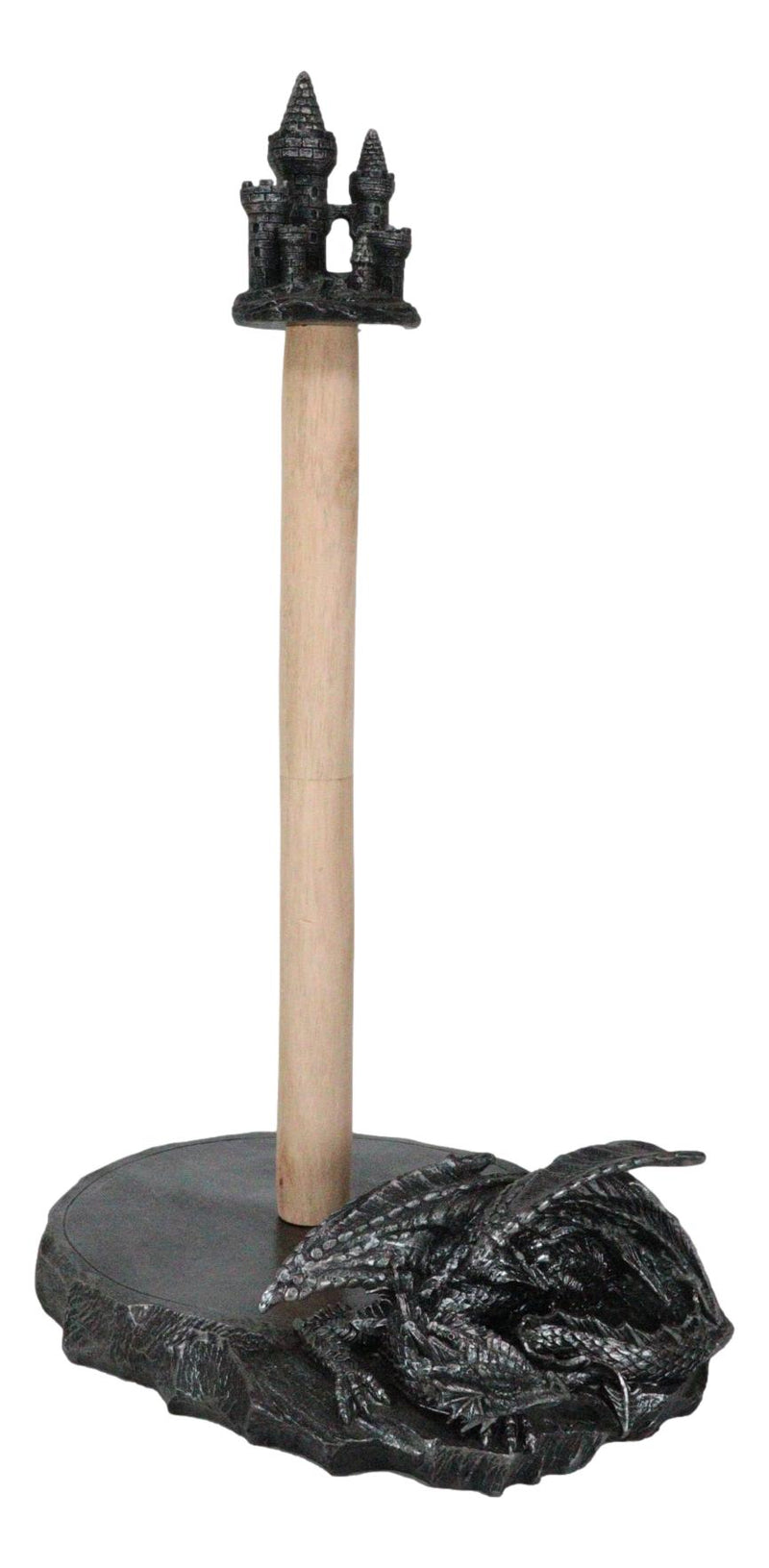 Medieval Draco's Swipes Sleeping Dragon By Castle Fort Paper Towel Holder Stand