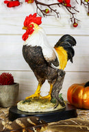 Black Breasted Rooster Statue With Base 7"Tall Proud Country Chicken Figurine