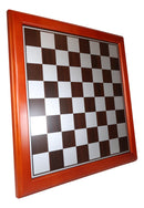 15"X15" Redwood Trim Chess Board With Black And Silver Silk Screen Inner Squares