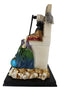 Ebros Rainbow Robe Holy Santa Muerte Seated On Throne with Scythe Statue 10.5"H