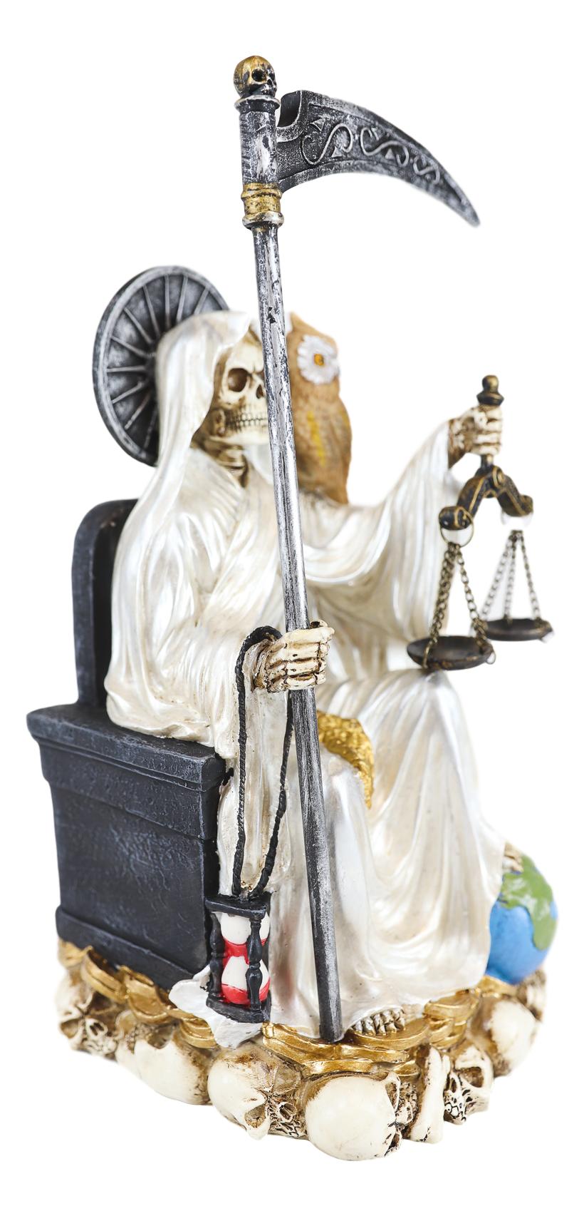 Ebros White Robe Holy Death Santa Muerte Day of The Dead Protection Figurine - Ebros Gift