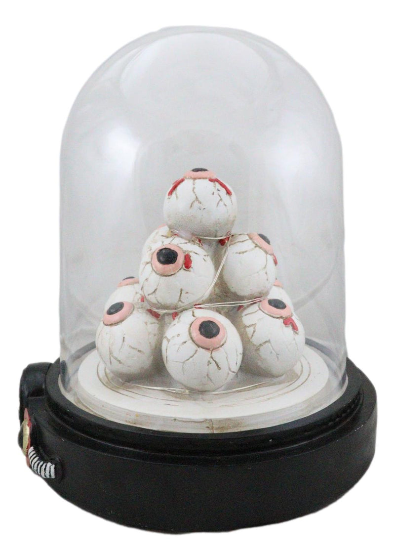 Occult Wicca Witchcraft Eyeballs Mound of Eyes In LED Light Cloche Glass Dome