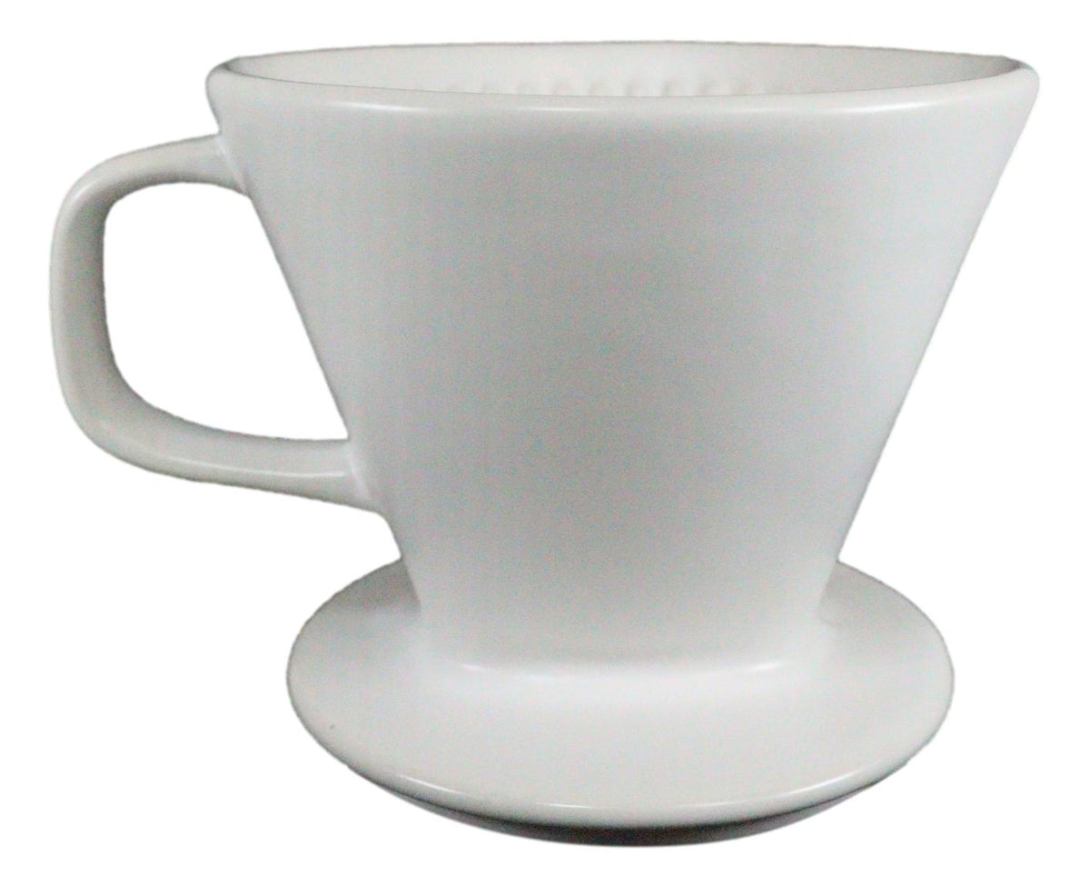 White Porcelain Coffee Maker Carafe Pot With Pour Over Dripper Filter Cup Set