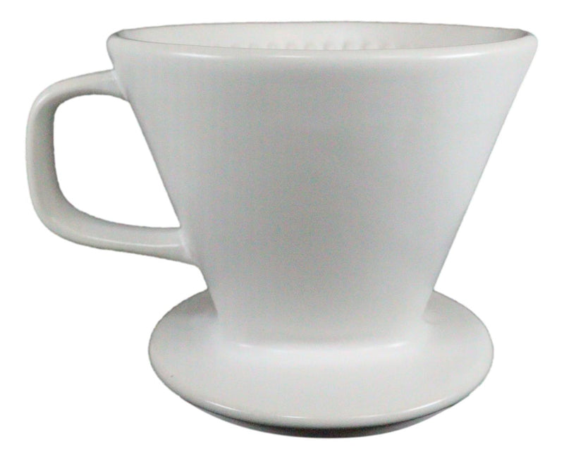 White Porcelain Coffee Maker Carafe Pot With Pour Over Dripper Filter Cup Set