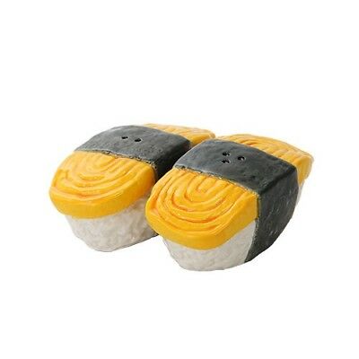 Ebros Japanese Egg Tamago Sushi Magnetic Ceramic Salt Pepper Shaker Set - Ebros Gift