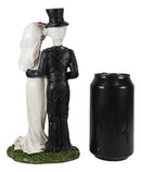 Ebros Day of The Dead Skeleton Bride and Groom With Rose Flower Bouquet Figurine