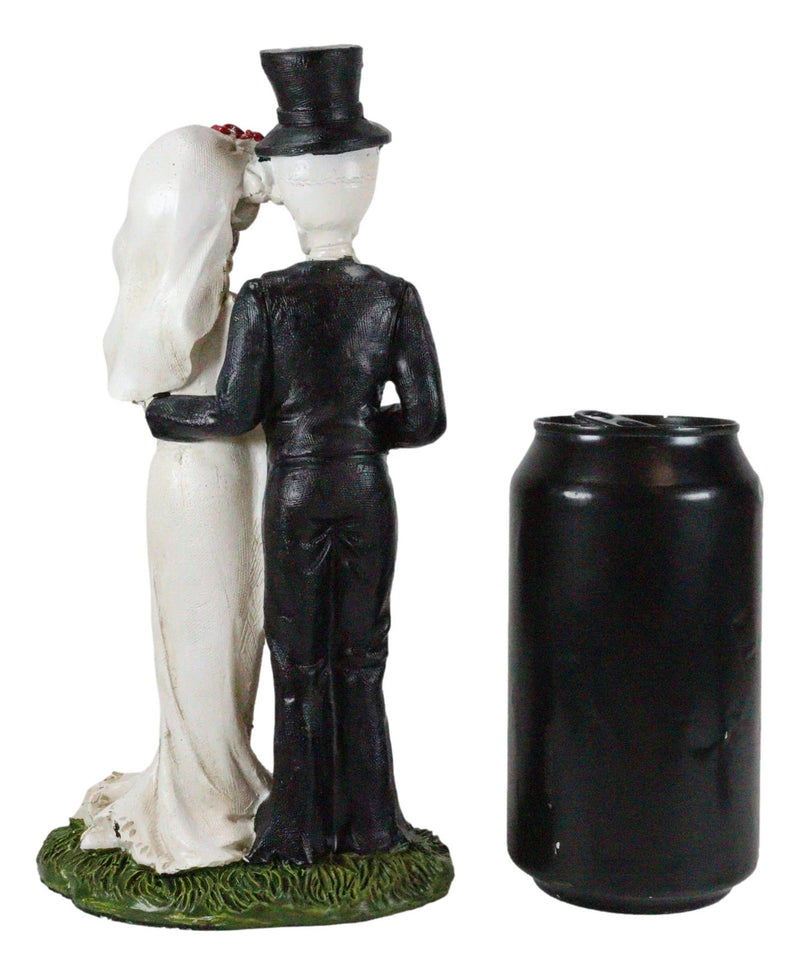 Ebros Day of The Dead Skeleton Bride and Groom With Rose Flower Bouquet Figurine
