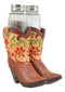 Ebros Western Cowgirl Zesty Spice Boots Glass Salt And Pepper Shakers Holder Set