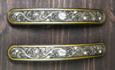 Set Of 6 Rustic Floral Filigree Scroll Silver Bling Drawer Cabinet Bar Pulls 9"L