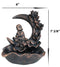 Buddha Monk On Lotus Crescent Moon Smoke Waterfall Backflow Cone Incense Burner
