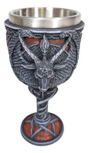 Pentagram Sabbatic Goat Baphomet Red Wine Goblet Chalice Decor
