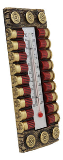 Ebros Western 12 Gauge Shotgun Shell Ammo Indoor Wall Thermometer Figurine 7.5"H