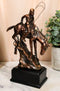 Native Indian Warrior Hunter With Rifle And Rope On Horse Figurine With Base