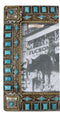 Rustic Western Turquoise Gems Geometric Patterns Ropes Picture Frame 8"X10"