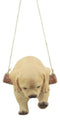 Lifelike Yellow Labrador Puppy Macrame Branch Hanger 5"Tall With Jute Strings